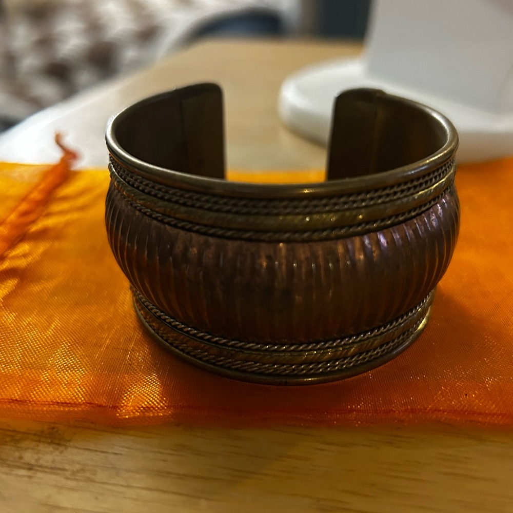 Vintage Indian Copper Brass Cuff Bracelet